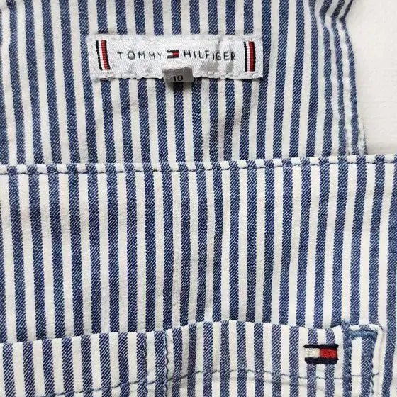 [BUNJANG] Tommy Hilfiger Kids Striped Overalls Shorts Size 140 / 타미힐피거 스트라이프 반바지 멜빵바지 판매합니다.(택포)