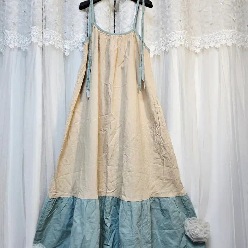 [BUNJANG] Linen Ruffle Tiered Maxi Dress / 린넨 캉캉큰원피스