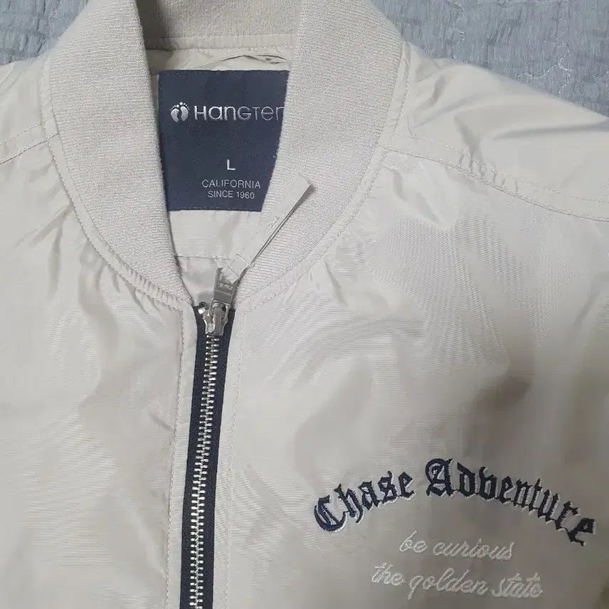 [BUNJANG] Hang Ten Beige Bomber Jacket L / 행텐 항공점퍼 L 베이지