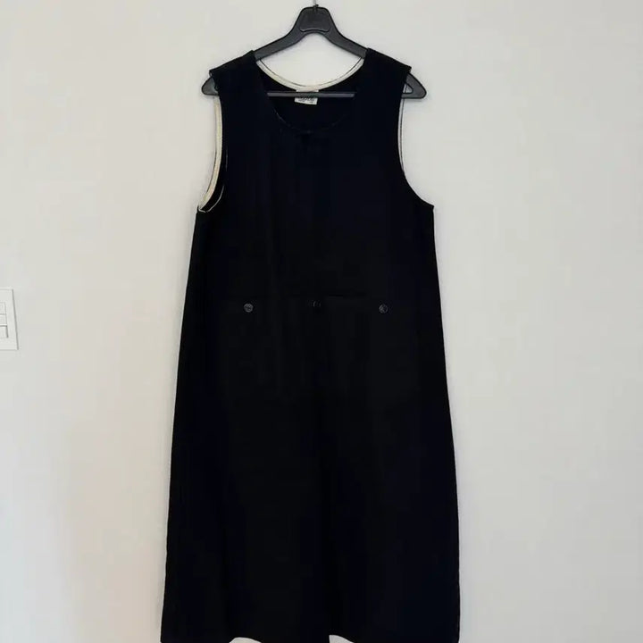 [BUNJANG] Black Cotton Button Long Dress / 롱원피스 버튼원피스 코튼원피스