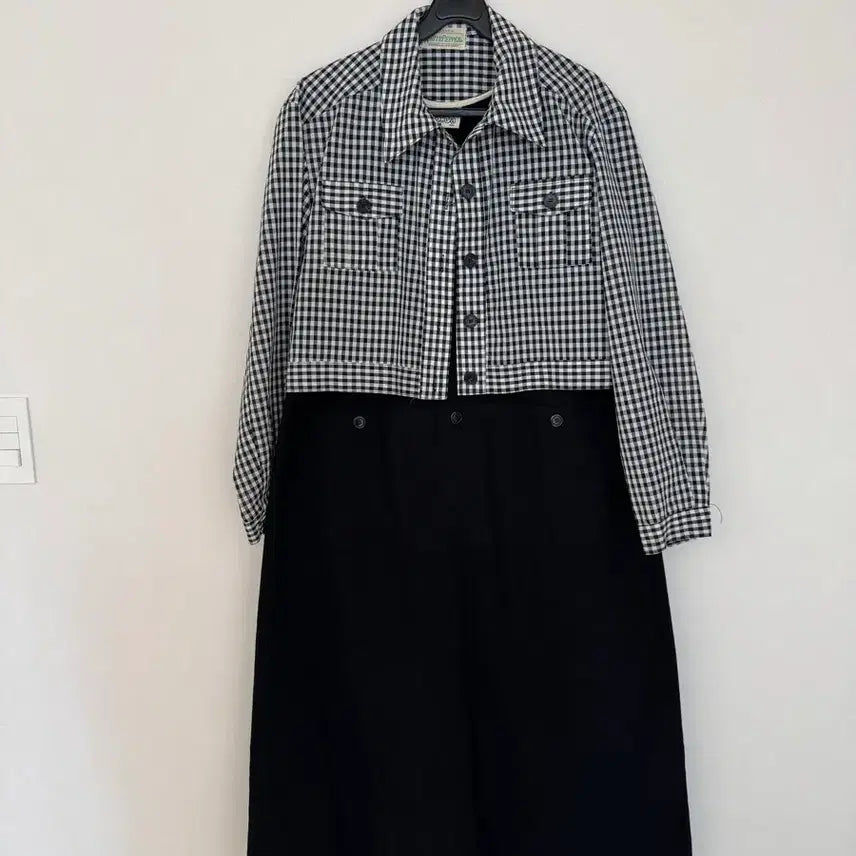 [BUNJANG] Black Cotton Button Long Dress / 롱원피스 버튼원피스 코튼원피스