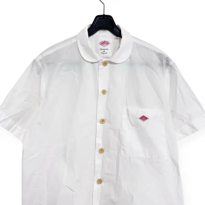 [BUNJANG] Danton White Short Sleeve Shirt / DANTON 단톤 화이트 반팔 셔츠