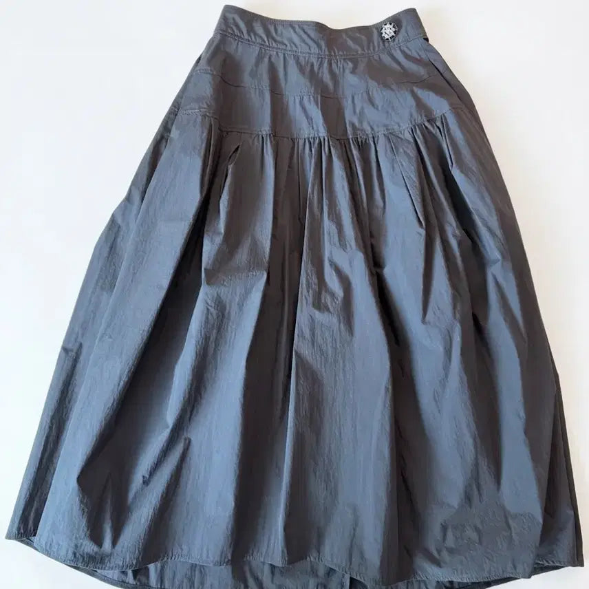 [BUNJANG] Mine Pleated Long Skirt - Small, Grey / 마인 스커트 스몰 그레이 플리츠 롱 스커트