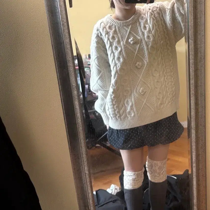 [BUNJANG] Koiseio Pom Pom Knit - Ivory / <마지막가격>(택ㅇ) 코이세이오 폼폼니트 아이보리
