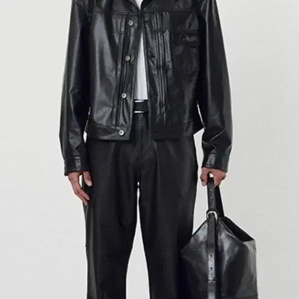 [BUNJANG] TONYWACK Leather Crop Trucker Jacket XL / [XL] 토니웩 레더 크롭 트러커 자켓