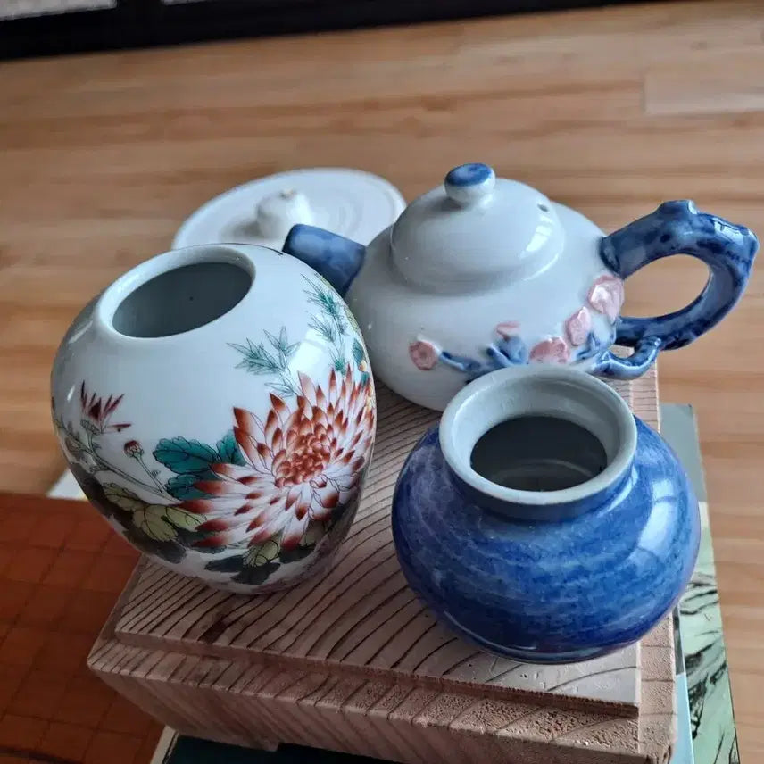 [BUNJANG] Korean Celadon Inkstone and Brush Holder Set / 연적 과  청채필세    도자기