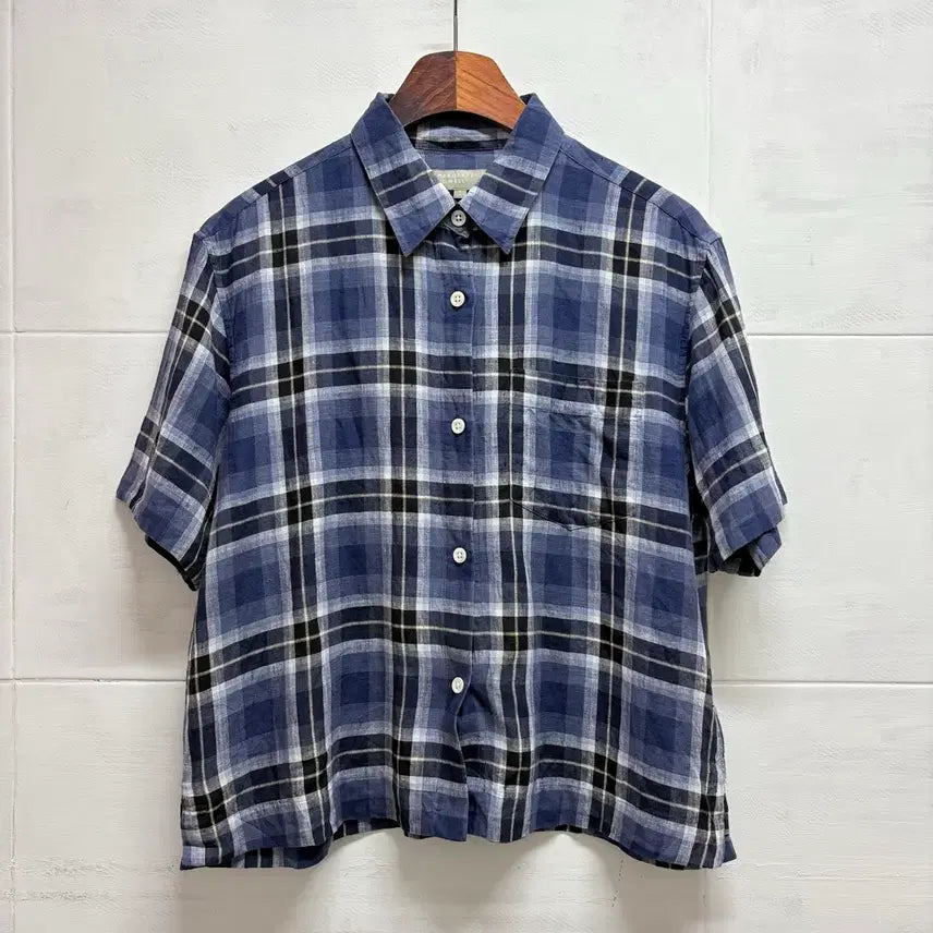 [BUNJANG] Margaret Howell Linen Check Short Sleeve Shirt / Margaret Howell 마가렛호웰 린넨 체크 반팔 셔츠