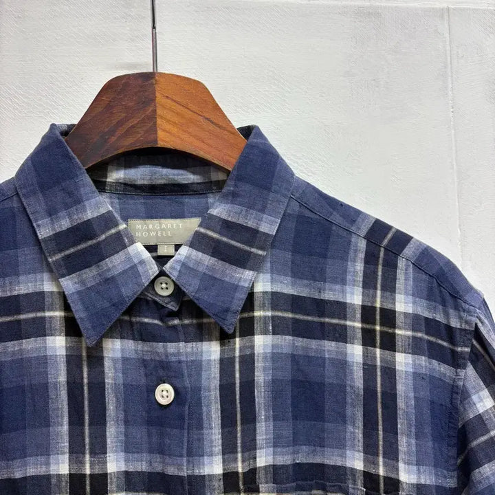 [BUNJANG] Margaret Howell Linen Check Short Sleeve Shirt / Margaret Howell 마가렛호웰 린넨 체크 반팔 셔츠