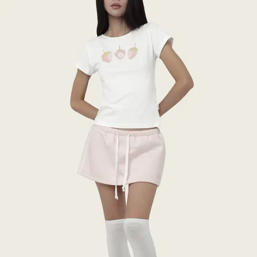 [SOLD OUT] 클리시어 딸기티 스트로베리 티셔츠 반팔 파스텔탑 핑크 S kleesier