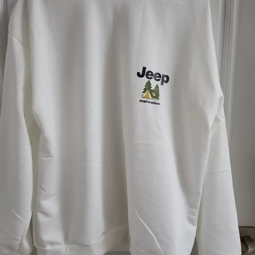 [BUNJANG] Jeep Logo Sweatshirt White Size 105 / Jeep 지프 맨투맨 화이트 105적당