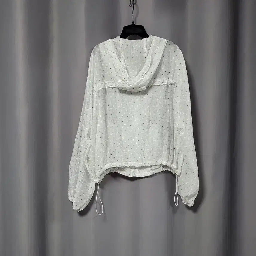 [SOLD OUT] 오버핏 프릴 도트 시스루 후드 집업