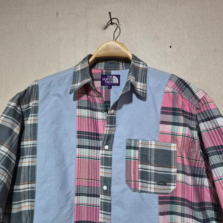 [BUNJANG] The North Face Purple Label Check Short Sleeve Shirt (L) / 노스페이스 퍼플라벨 반팔 체크 셔츠( L)