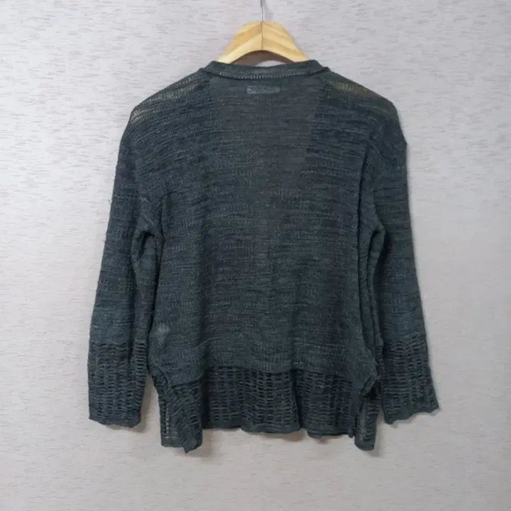 [BUNJANG] System Dark Gray Linen Blend Knit Cardigan / B4-29/시스템 다크그레이 마혼방 니트가디건 여성