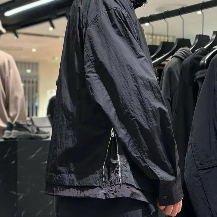 [BUNJANG] Juun.J 23FW Nylon High Neck Layered 3-Zip Shirt / 준지 23FW 나일론 하이넥 3집업 레이어드 셔츠 44