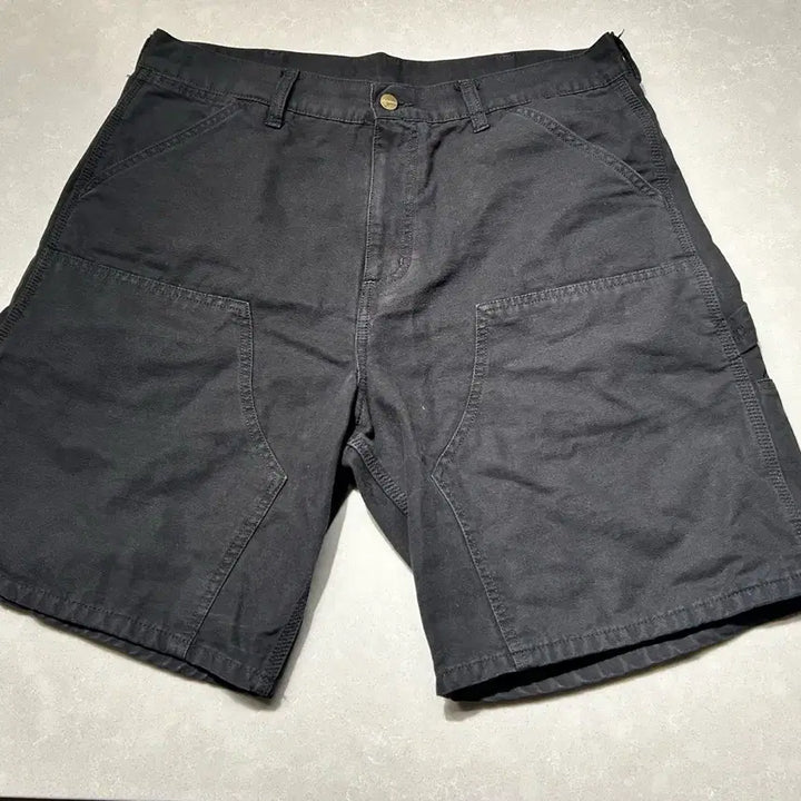 [BUNJANG] Carhartt WIP Double Knee Shorts Black Stone Washed / 칼하트WIP 더블니 쇼츠 반바지