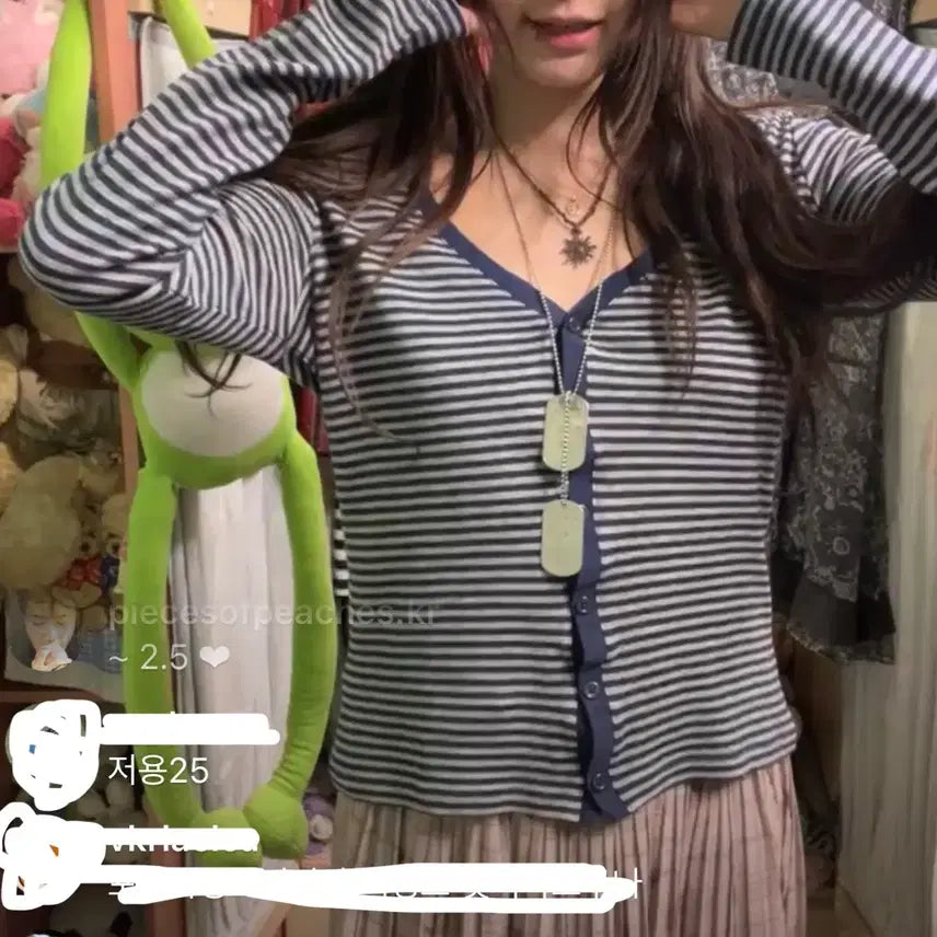 [SOLD OUT] 카모메산장 스트라이프 가디건