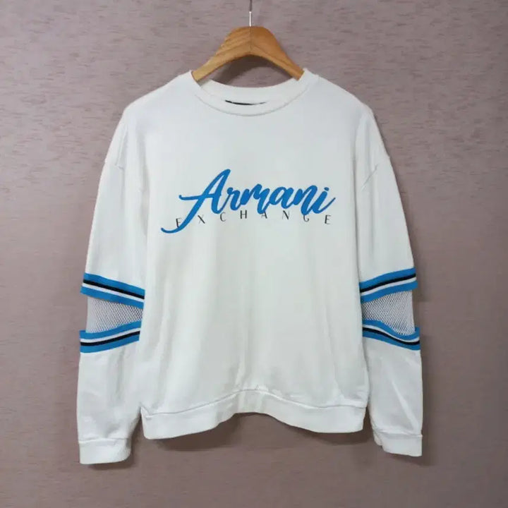 [BUNJANG] Armani Exchange Mesh White Print T-shirt / B4-29/아르마니익스체인지 망사배색 화이트 프린트 티셔츠