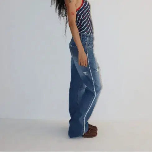 [BUNJANG] Ronron Heart Stud Bootcut Denim S Size / 론론 Heart stud bootscut denim 사이즈S 새상품