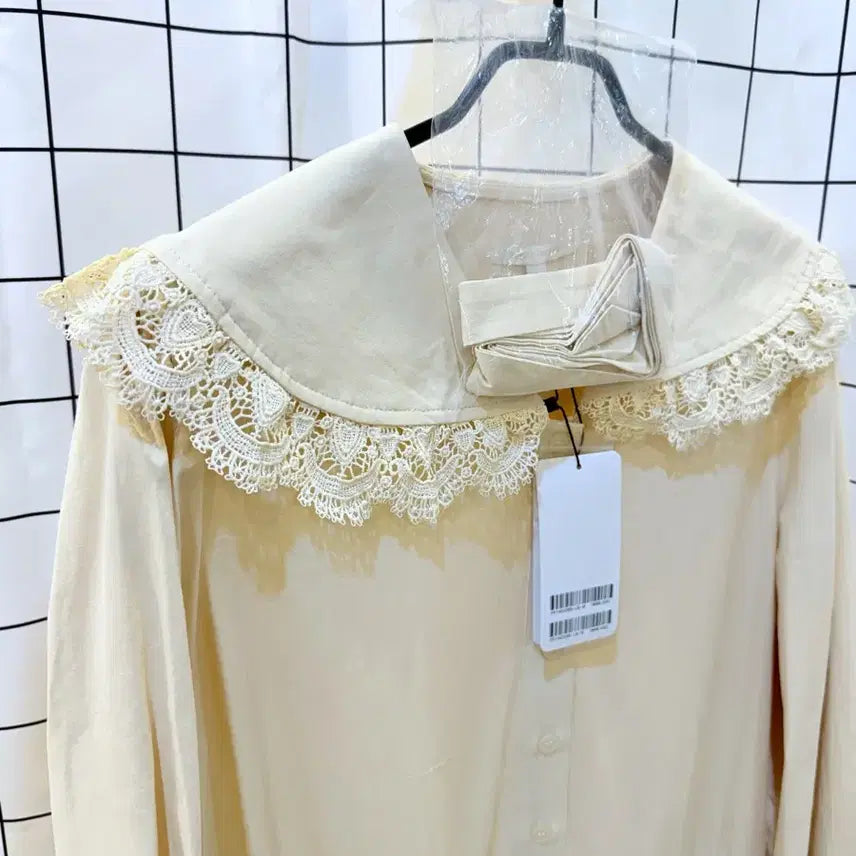 [BUNJANG] Plastic Island Lace Collar Long Dress / 새상품 풀라스틱아일랜드 레이스카라 롱원피스 택가99000