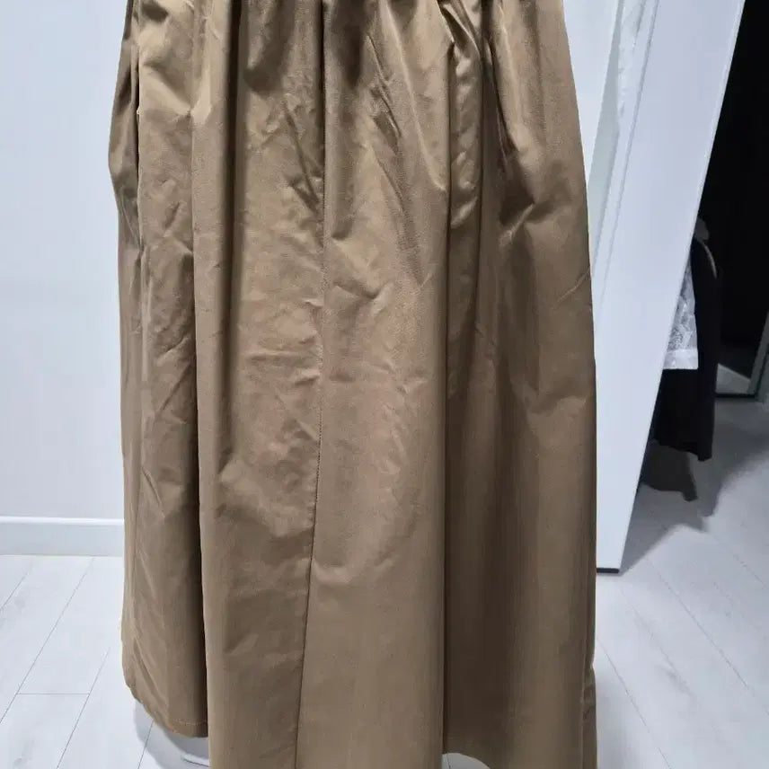 [BUNJANG] Everynana A-Line Long Skirt Beige / 에브리나나 핀턱 롱 A라인 스커트 베이지