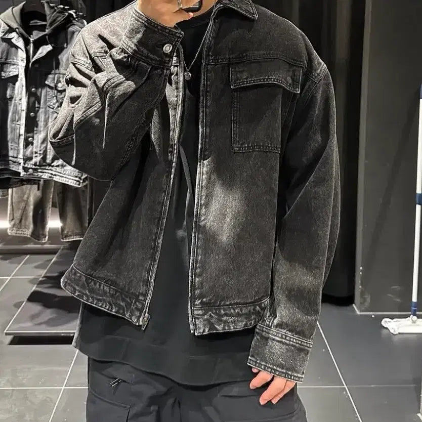 [BUNJANG] Juun.J 23FW Denim Pocket Black Jacket / 준지 23FW 데님 포켓 흑청 자켓 46
