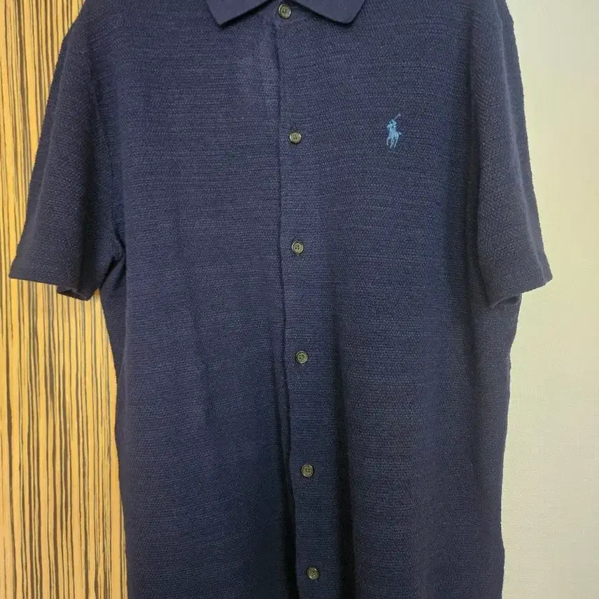 [BUNJANG] Polo Cotton Linen Shirt Sweater / 폴로 텍스처 코튼 리넨 셔츠 스웨터