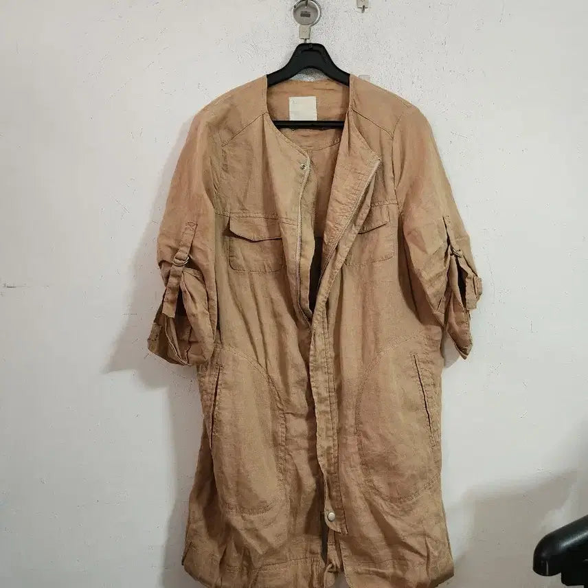 [BUNJANG] Beige Linen Field Jacket / 베이지 린넨 야상 자켓