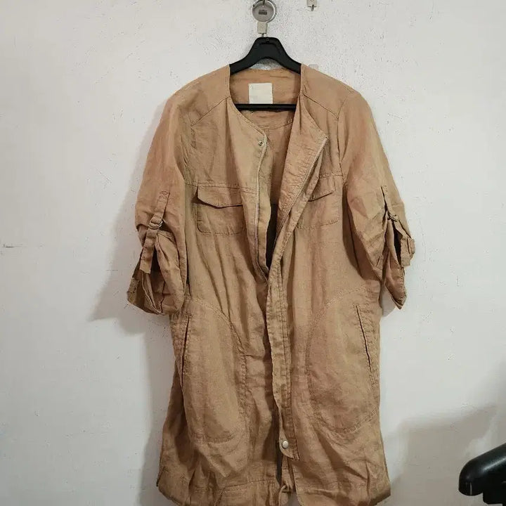 [BUNJANG] Beige Linen Field Jacket / 베이지 린넨 야상 자켓