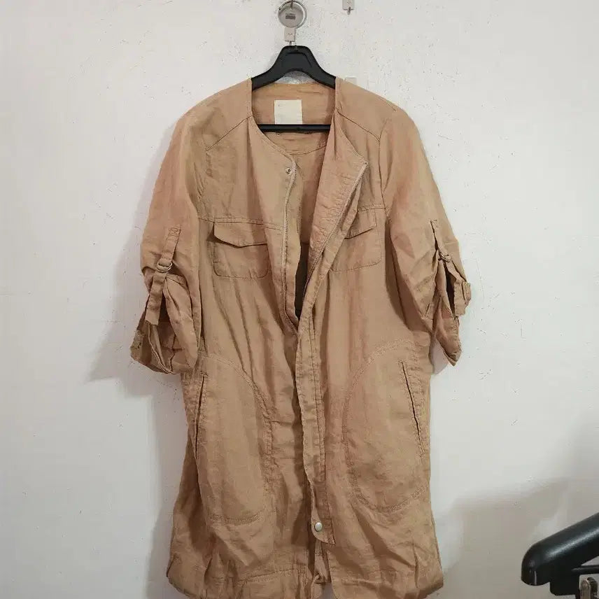 [BUNJANG] Beige Linen Field Jacket / 베이지 린넨 야상 자켓