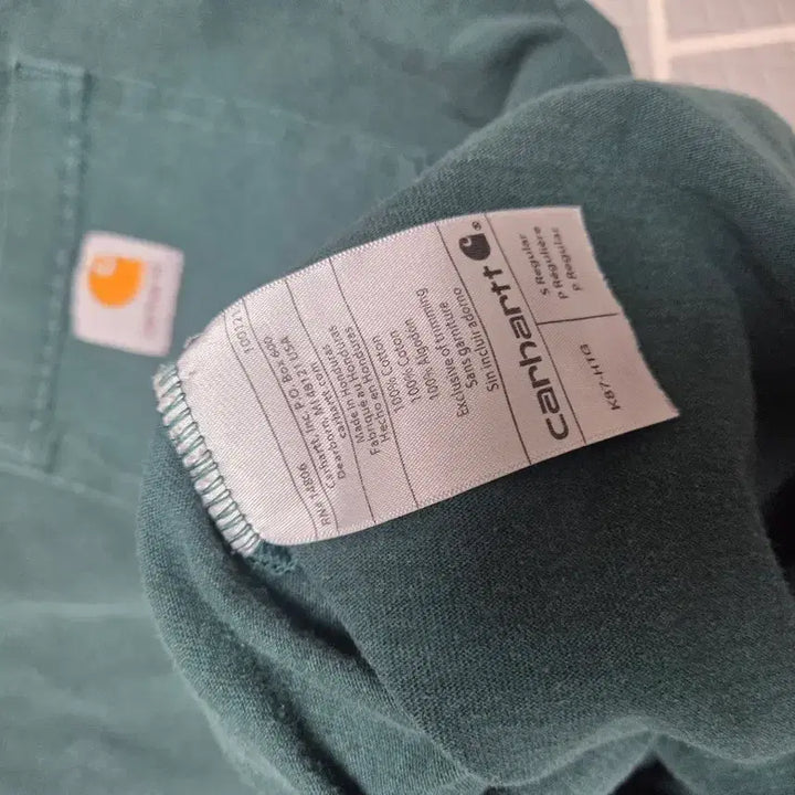 [BUNJANG] Carhartt Pocket T-shirt Dark Green / 칼하트 포켓 반팔 티셔츠 다크 그린95-100