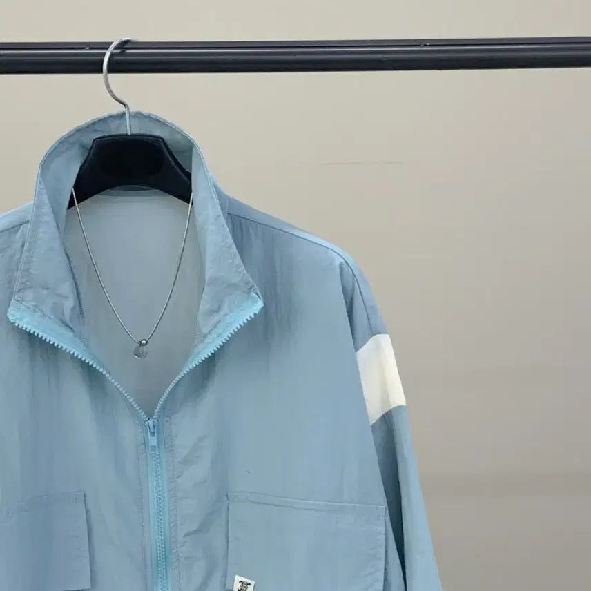 [BUNJANG] Color Block Two-Way Zip-Up &amp; Wide Pants Training Set / [새상품] 바스락 배색 집업 + 투웨이 와이드팬츠 바람막이 트레이닝세트