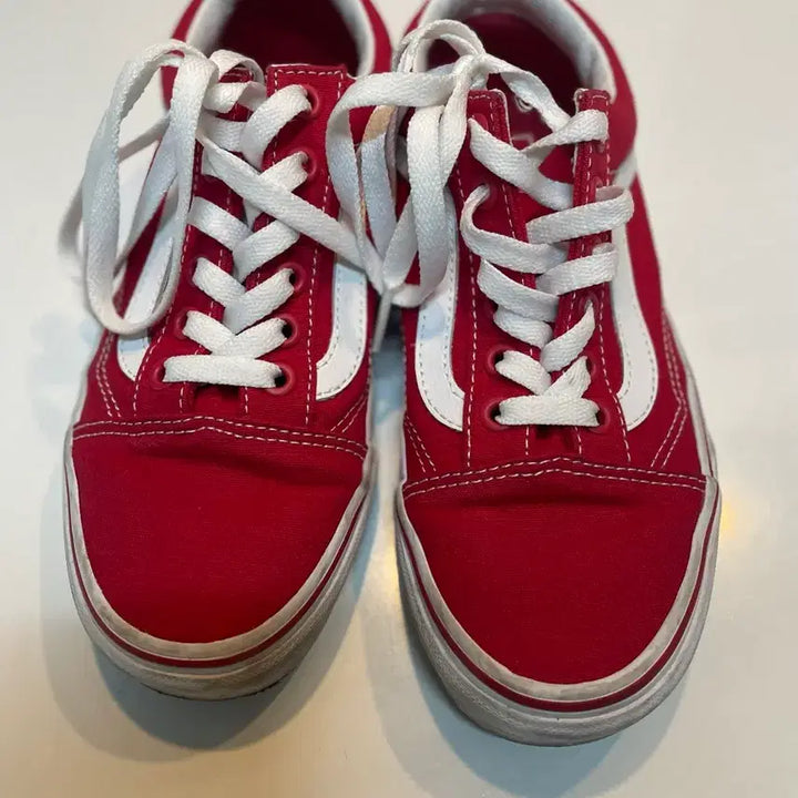 [BUNJANG] Vans Old Skool Red Sneakers 220 / 반스 올드스쿨 레드 스니커즈 220