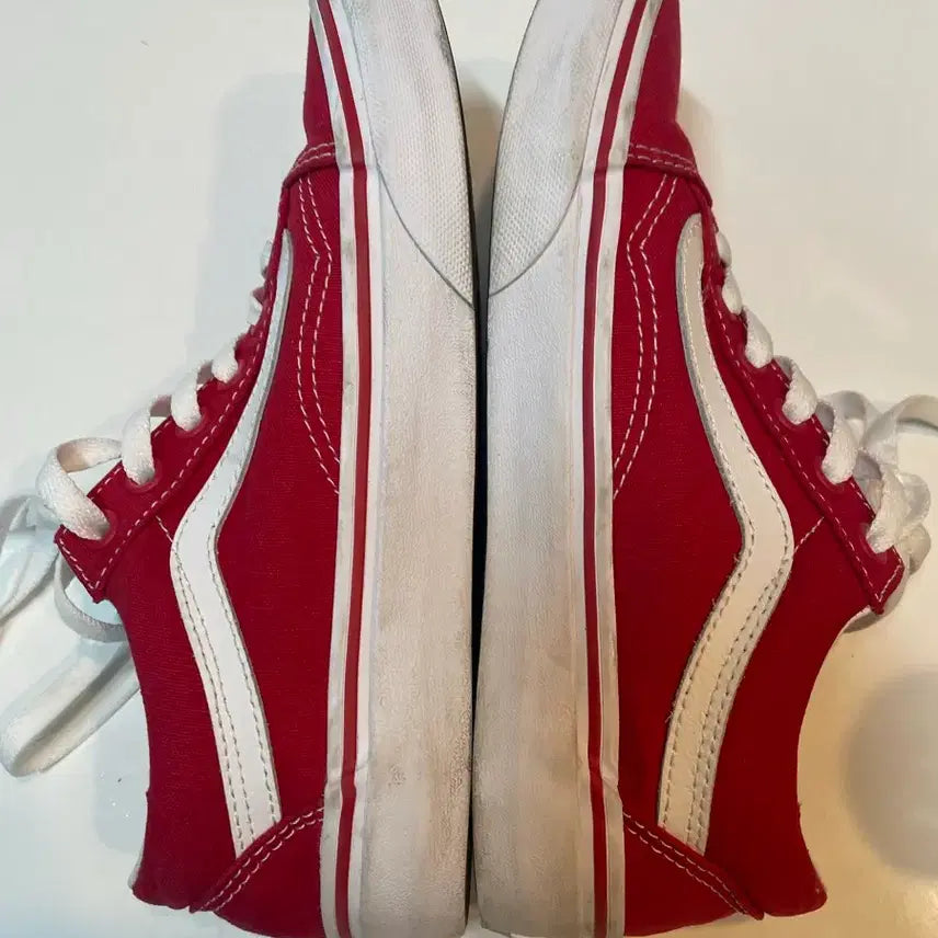 [BUNJANG] Vans Old Skool Red Sneakers 220 / 반스 올드스쿨 레드 스니커즈 220
