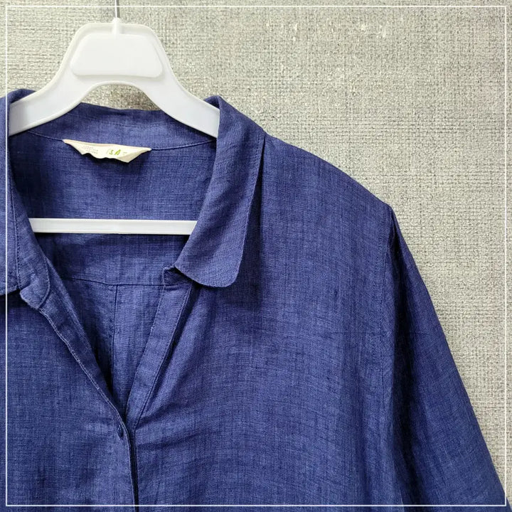 [SOLD OUT] 1206. 이새 딥블루 린넨 롱셔츠 원피스 여성