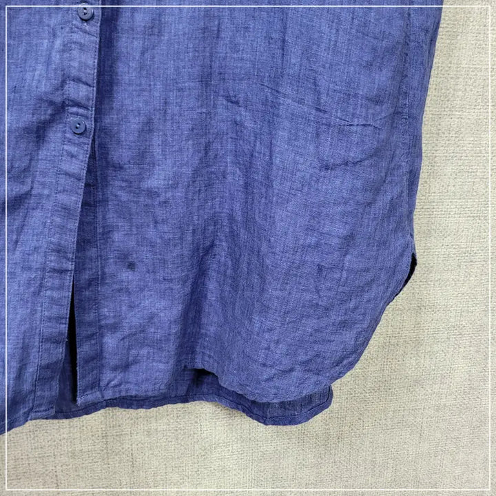 [SOLD OUT] 1206. 이새 딥블루 린넨 롱셔츠 원피스 여성