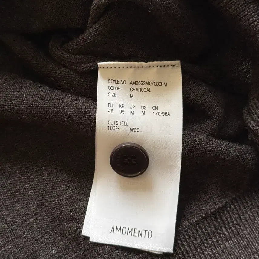 [SOLD OUT] 아모멘토 울가디건 (챠콜) - m