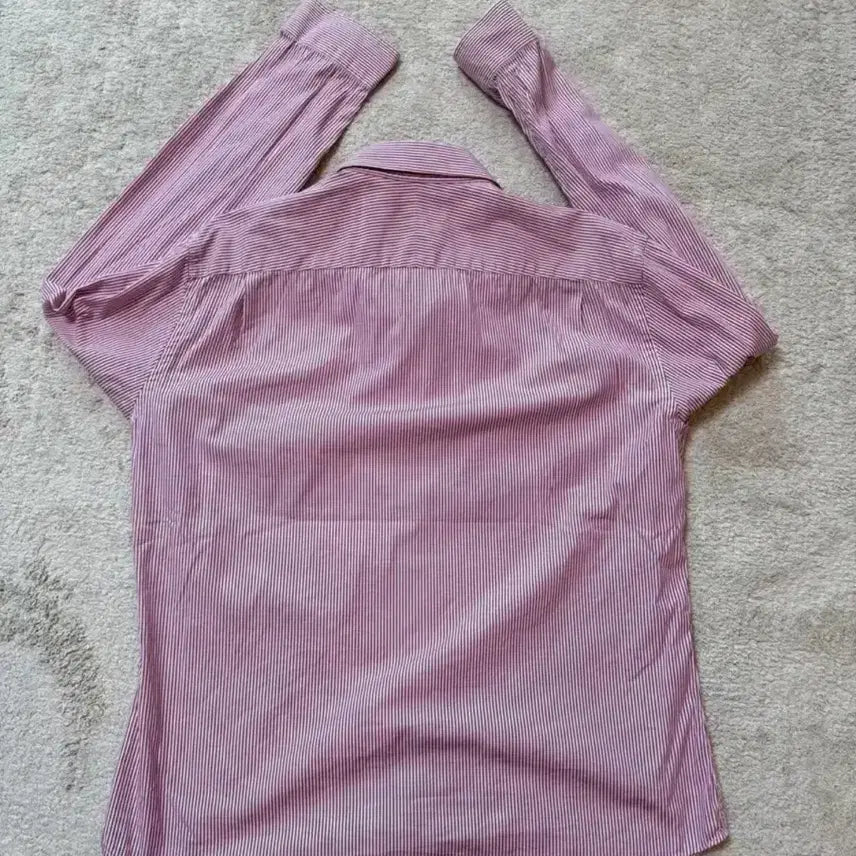 [BUNJANG] Lacoste Pink Stripe Casual Shirt / (상태초SS) 라코스테 데일리 핑크 스트라이프 셔츠 105