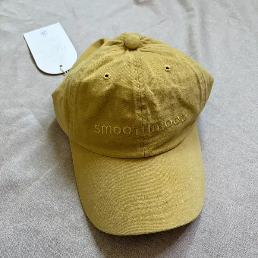 [BUNJANG] Smooth Mood Bold Logo Ball Cap Yellow / 새상품) 스무드무드 볼드 로고 볼캡 옐로우