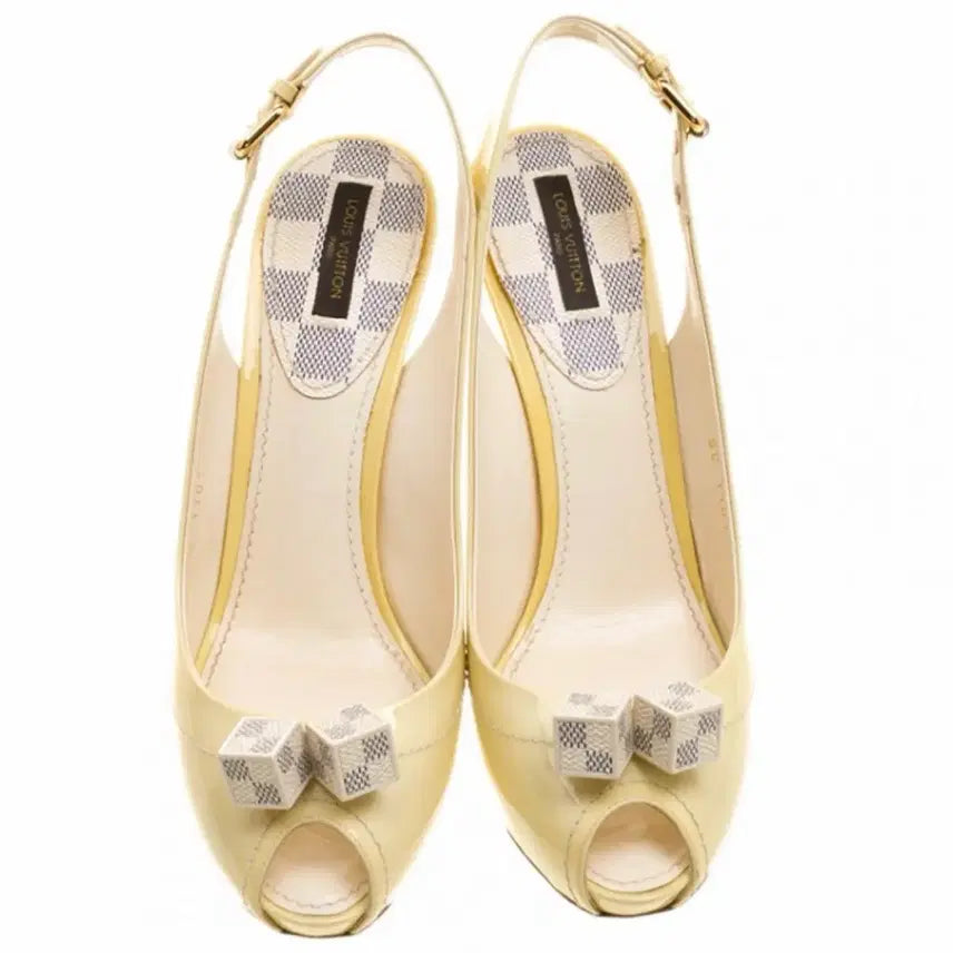 [BUNJANG] Louis Vuitton Vernis Citrine Peep-Toe Slingback Sandals / [정품][235]루이비통 시트린 베르니스 다이스 핍토 슬링백 샌들