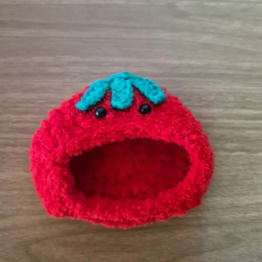 [BUNJANG] Tomato Knitted Hat for 10cm Doll / 10cm인형옷 토마토 뜨게모자