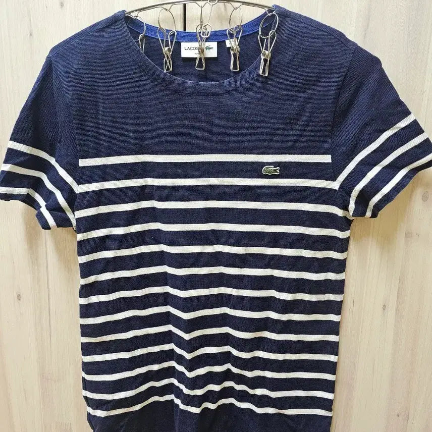 [BUNJANG] Lacoste Slim Fit Boat Neck T-Shirt (Navy) - Men&