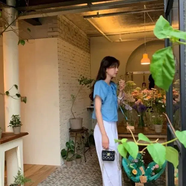 [BUNJANG] LePlain Silk Linen Blouse / 택달린새상품 르플레인 실크 린넨 블라우스 라플리에 시예
