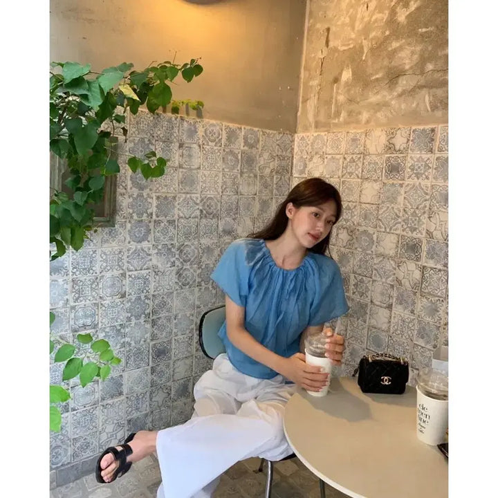 [BUNJANG] LePlain Silk Linen Blouse / 택달린새상품 르플레인 실크 린넨 블라우스 라플리에 시예