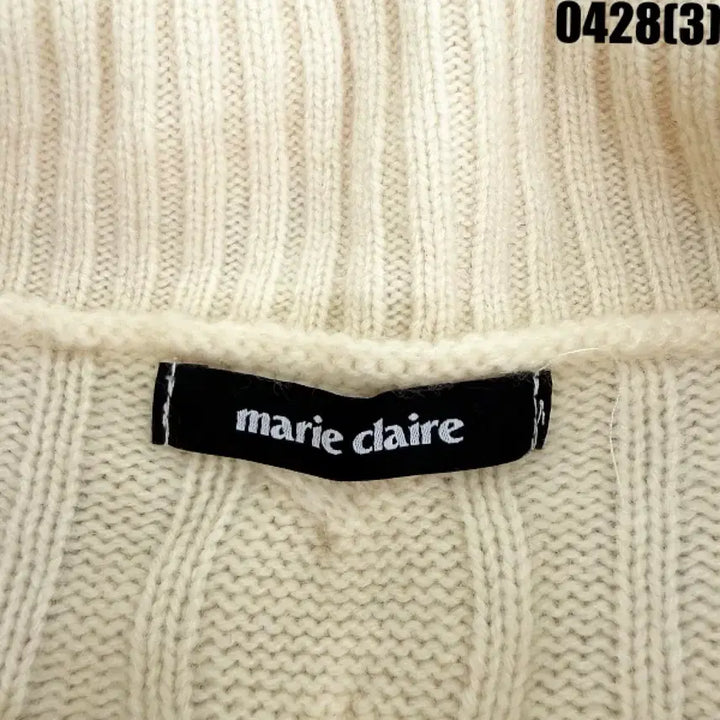 [BUNJANG] Marie Claire Cable Knit Sweater Ivory / 40 마리끌레르 케이블 니트 스웨터 아이보리  0428(3)