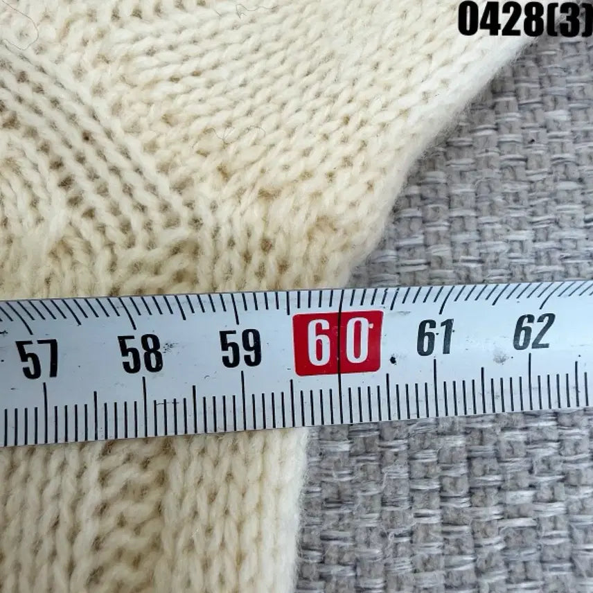[BUNJANG] Marie Claire Cable Knit Sweater Ivory / 40 마리끌레르 케이블 니트 스웨터 아이보리  0428(3)