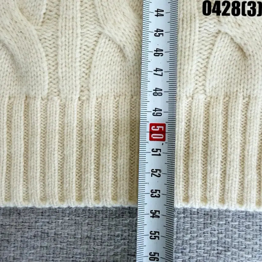[BUNJANG] Marie Claire Cable Knit Sweater Ivory / 40 마리끌레르 케이블 니트 스웨터 아이보리  0428(3)