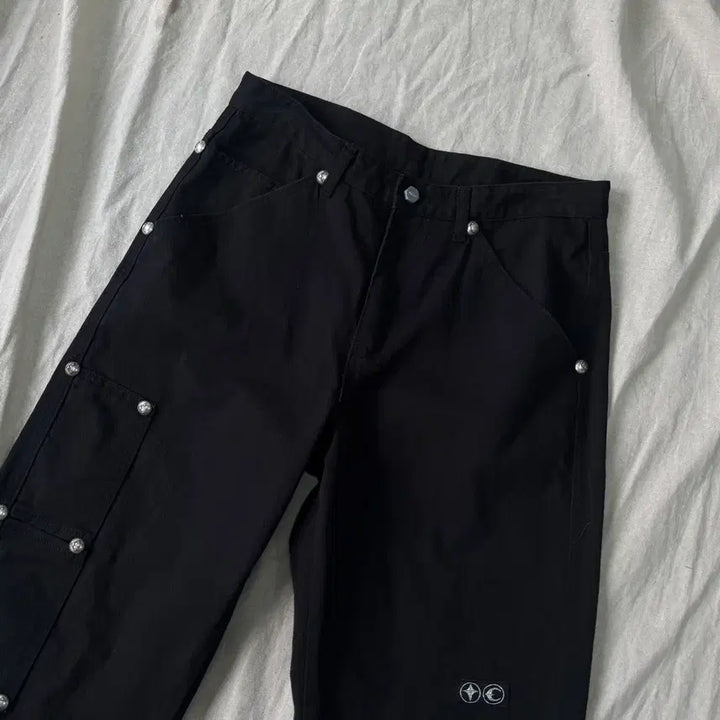 [SOLD OUT] 떠그클럽 리벳 카펜터 블랙 팬츠 L
