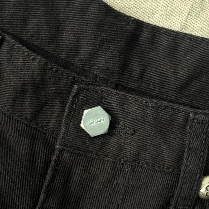 [SOLD OUT] 떠그클럽 리벳 카펜터 블랙 팬츠 L