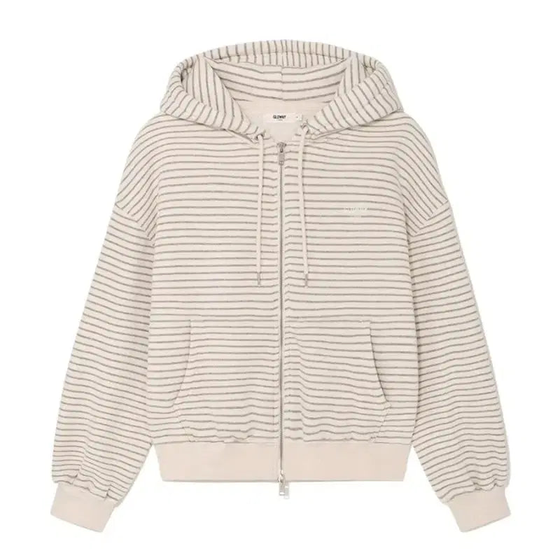 [BUNJANG] Glowny Stripe Zip-up L Size / 글로니 스트라이프 집업 L사이즈