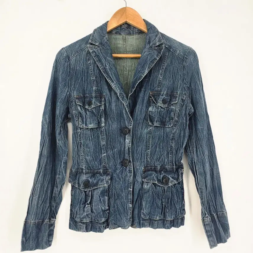 [BUNJANG] Y2K Vintage Denim Jacket / Y2K wrinkle 일본 빈티지 데님 자켓